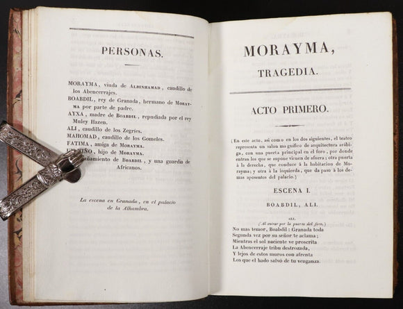 1838 2vol Obras Literarias de D. Francisco Martinez Antique Literature Books