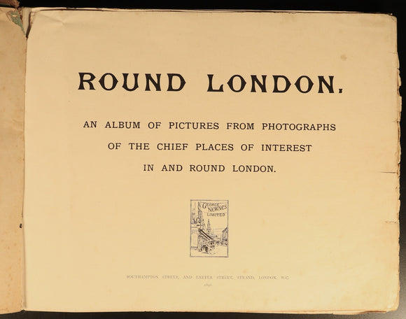 1896 Round London Album Of Photographs Antique British History Book G. Newnes