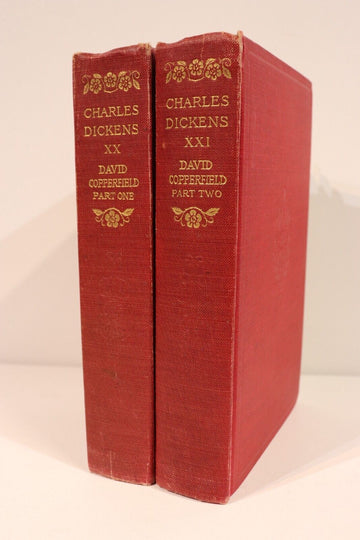 1911 2vol David Copperfield by Charles Dickens Antique British Fiction Book Set