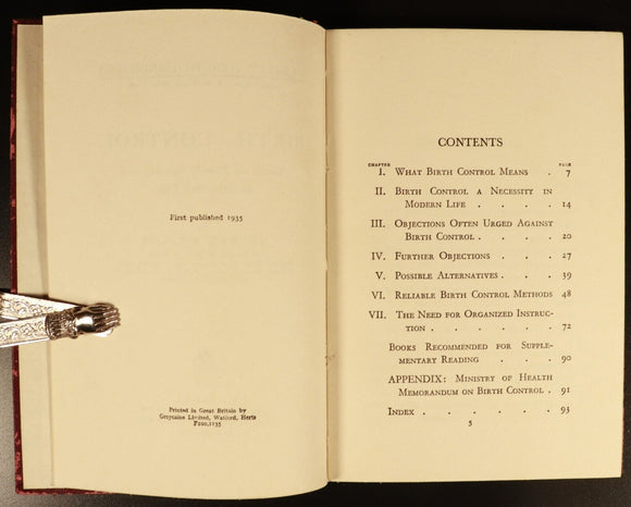 Birth Control & Healthy Sex Life by Helena Wright 1935 Antique Reference Book