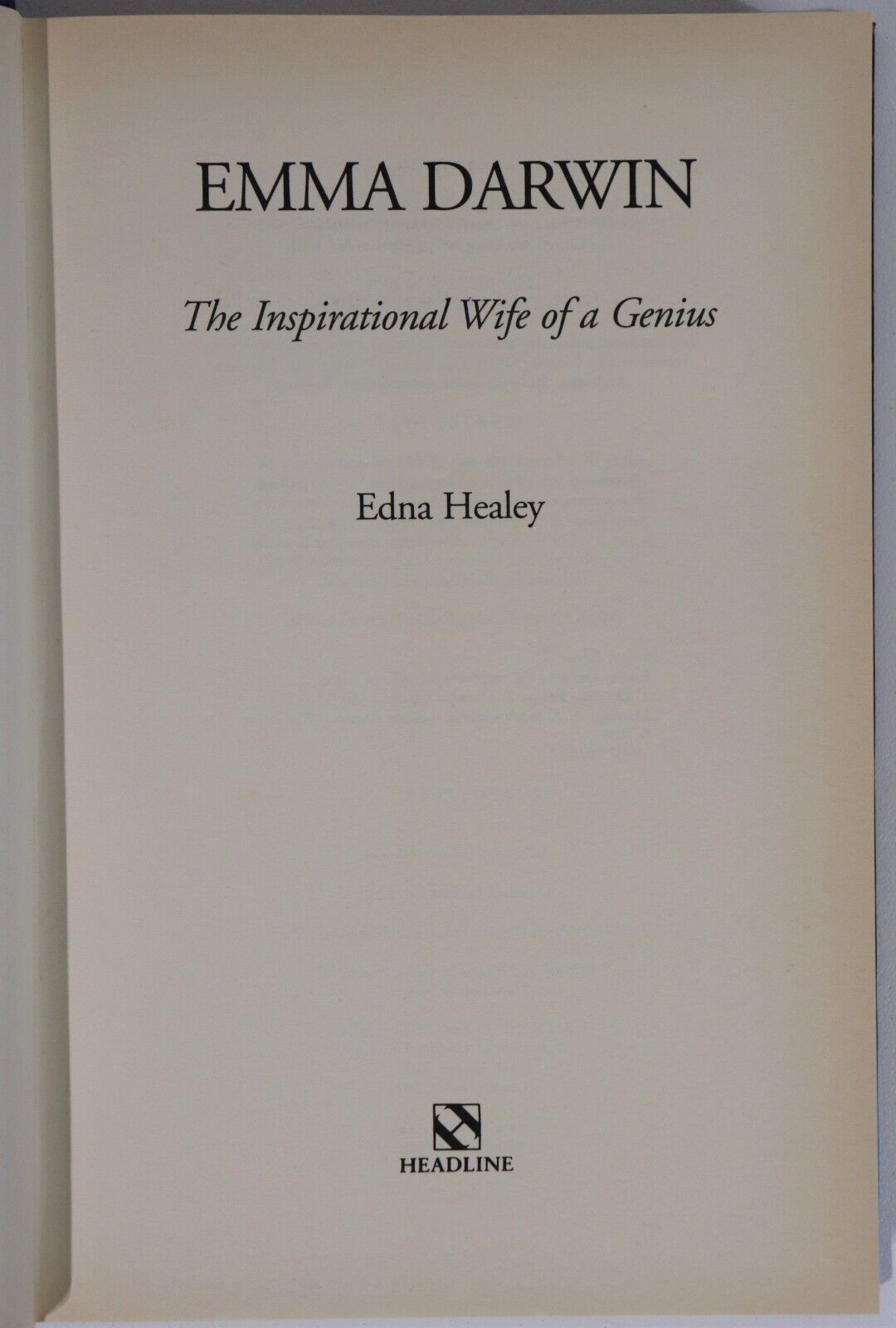 2001 Emma Darwin by Edna Healey Charles Darwin Biography History Book