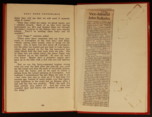 1943 They Were Expendable by W.L. White WW2 American Military History Book