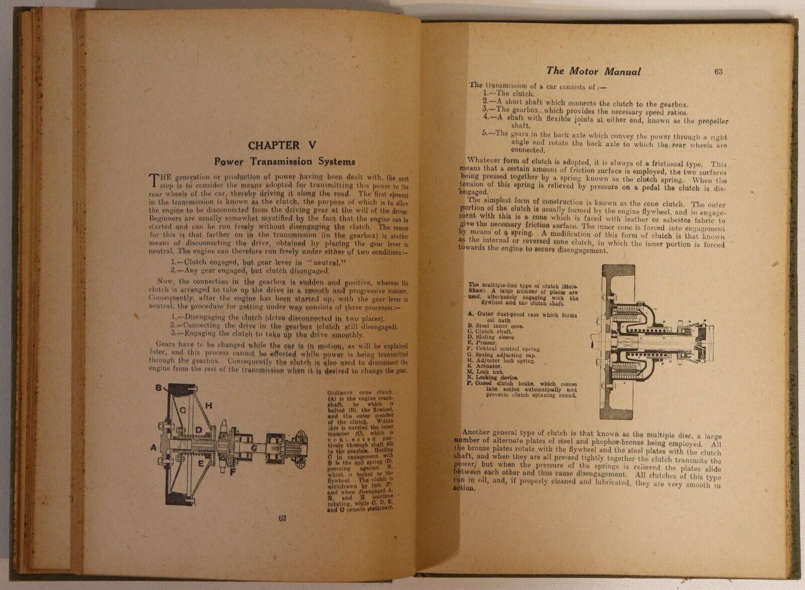 c1925 The Motor Manual 25th Edition Antique British Automotive Reference Book