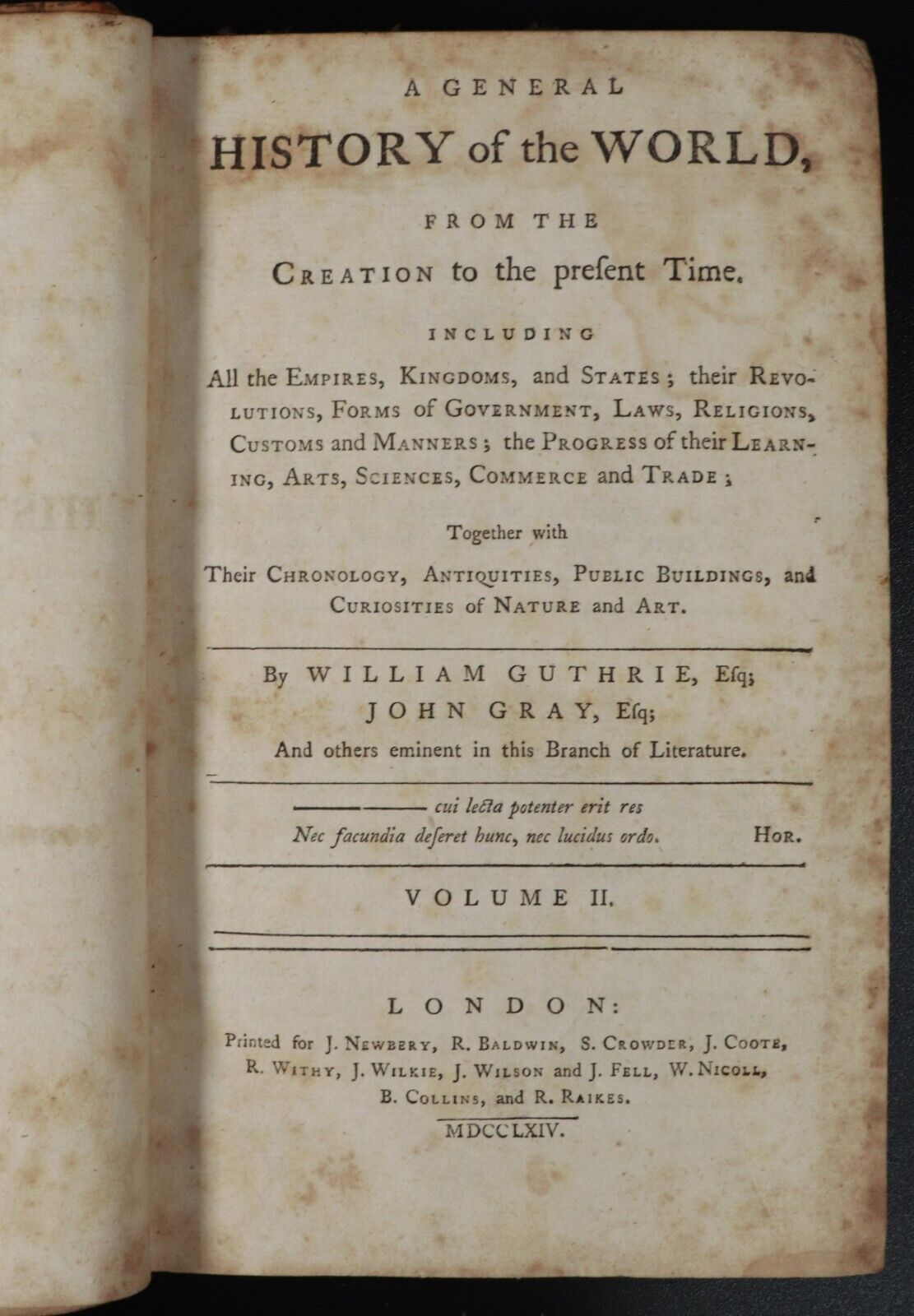 1764 12vol A General History Of The World by W. Guthrie Antiquarian Books J Gray