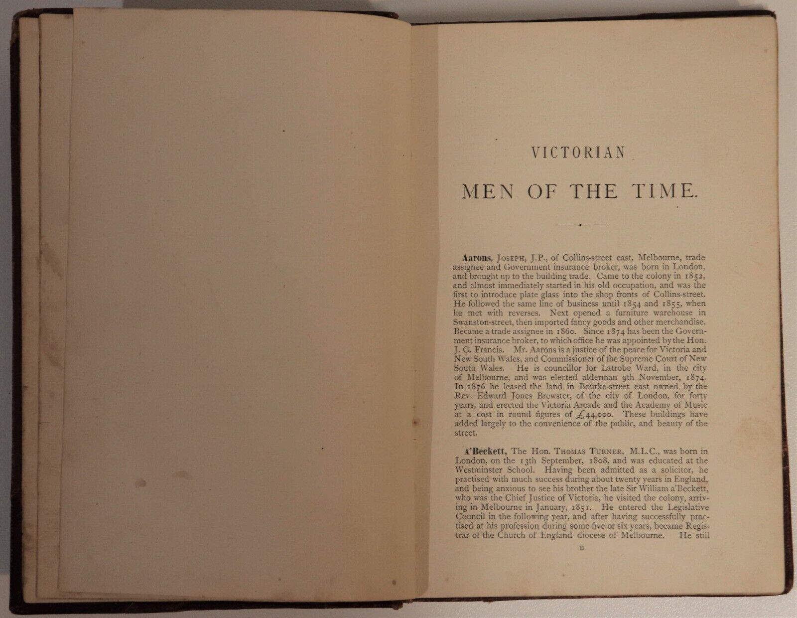 1878 Men Of The Time In Australia Victoria Antiquarian Australian History Book