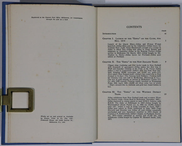 1935 The Romance Of The "Edina" Antique Australian Maritime History Book