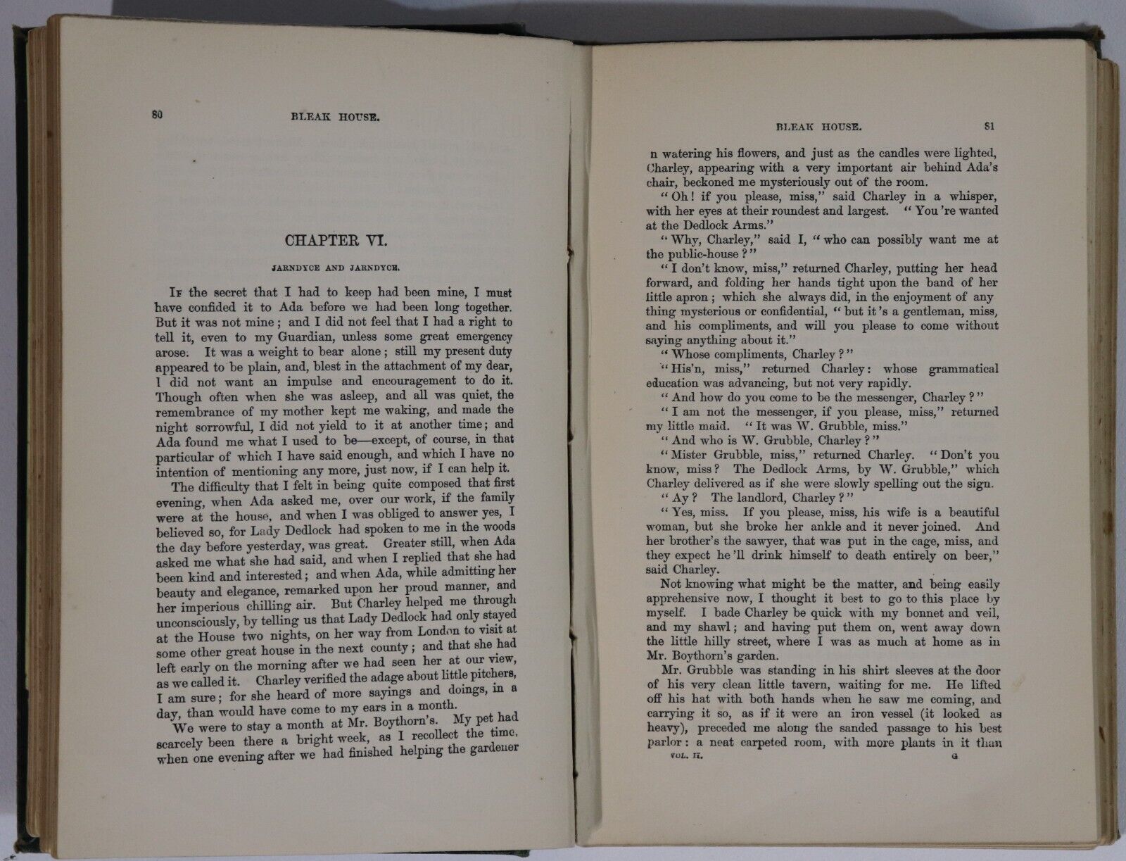 c1879 2vol Bleak House by Charles Dickens Antique British Fiction Book Set