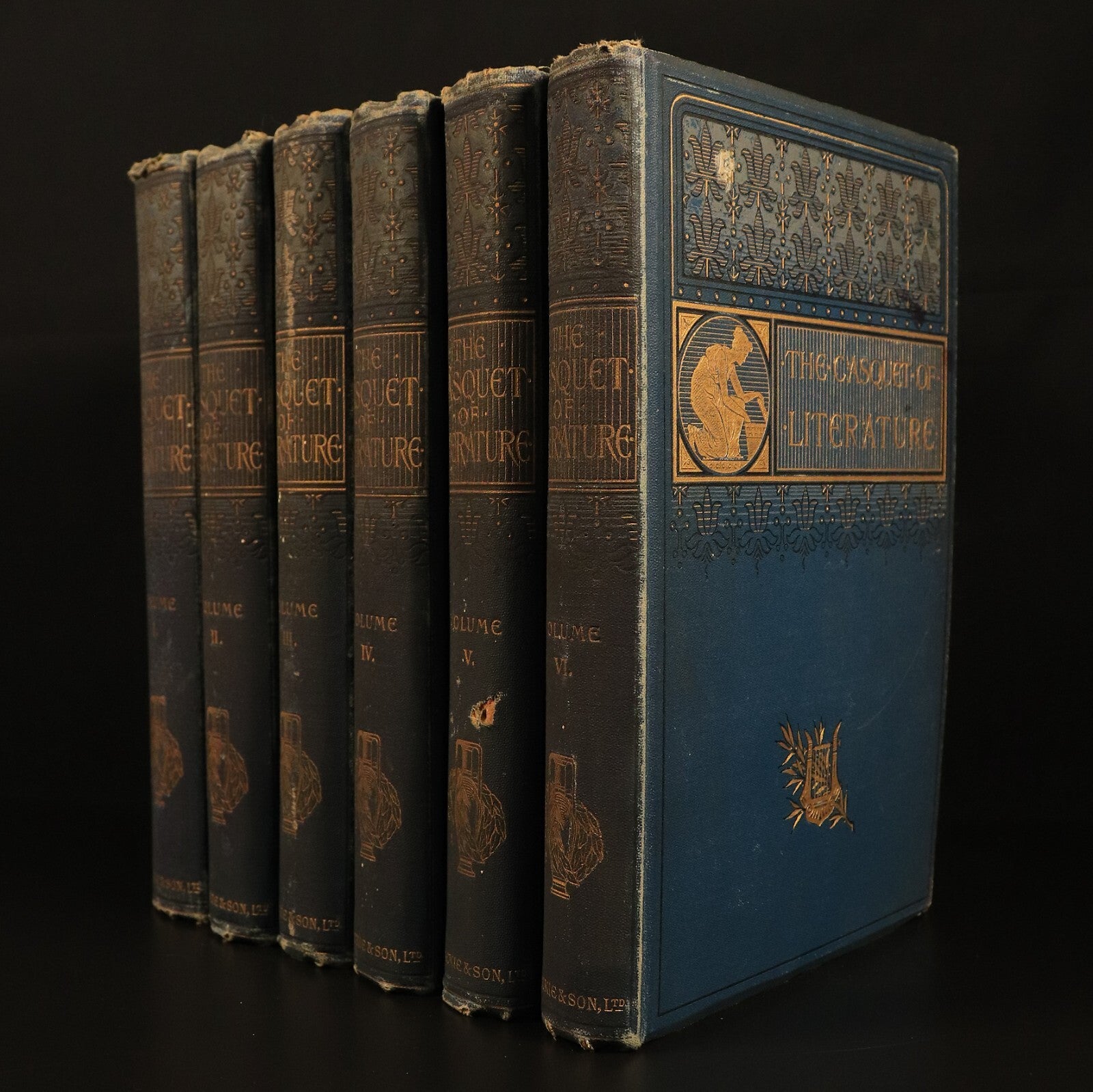 1890 The Casquet Of Literature by Charles Gibbon 6vol Antique History Book Set