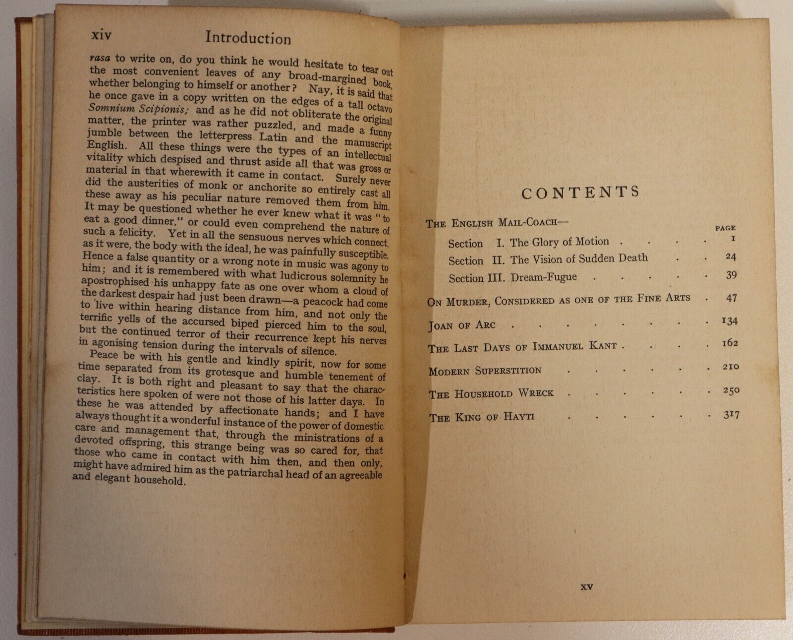 c1912 De Quincey's English Mail Coach & Other Essays Antique Literature Book