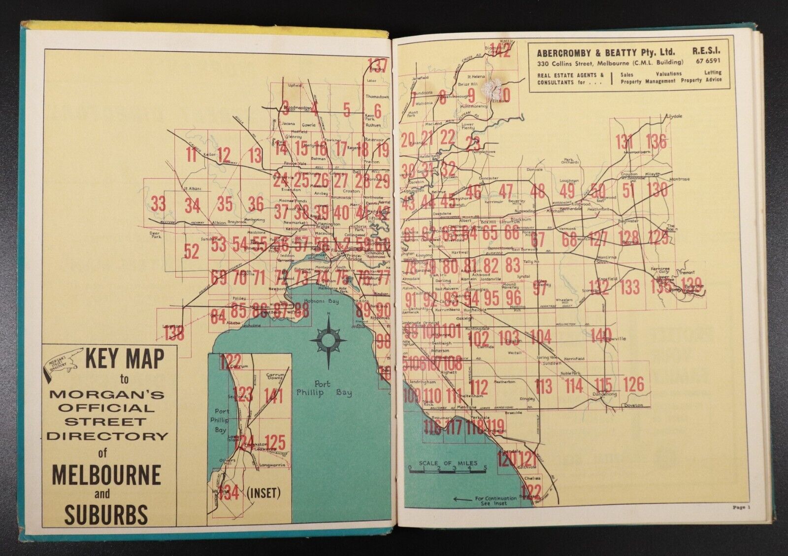 c1961 Morgan's Official Street Directory - Melbourne Vintage Maps Reference Book - 0