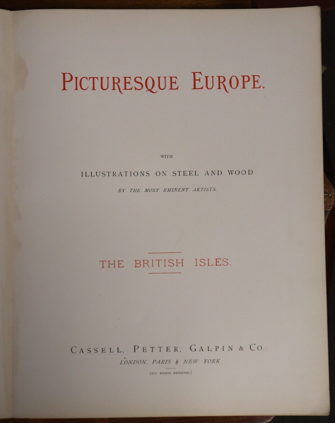 c1875 Picturesque Europe - Division 5 Rare Antiquarian Engravings Plates Book