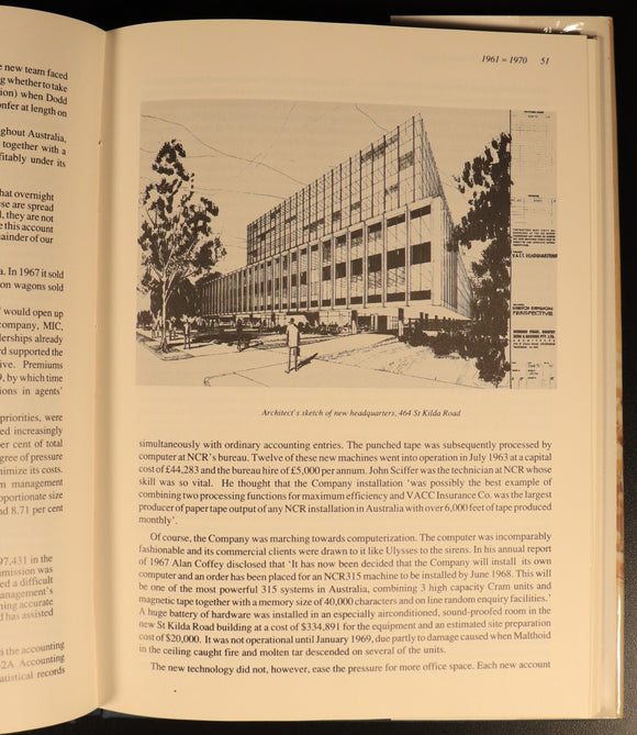 1989 Sixty Years Of Premium Quality VACC Insurance Australian History Book