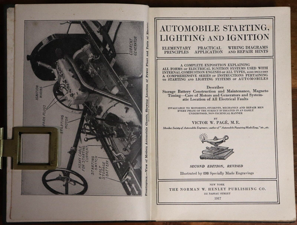 1917 Automobile Starting Lighting & Ignition Antique Automotive Reference Book