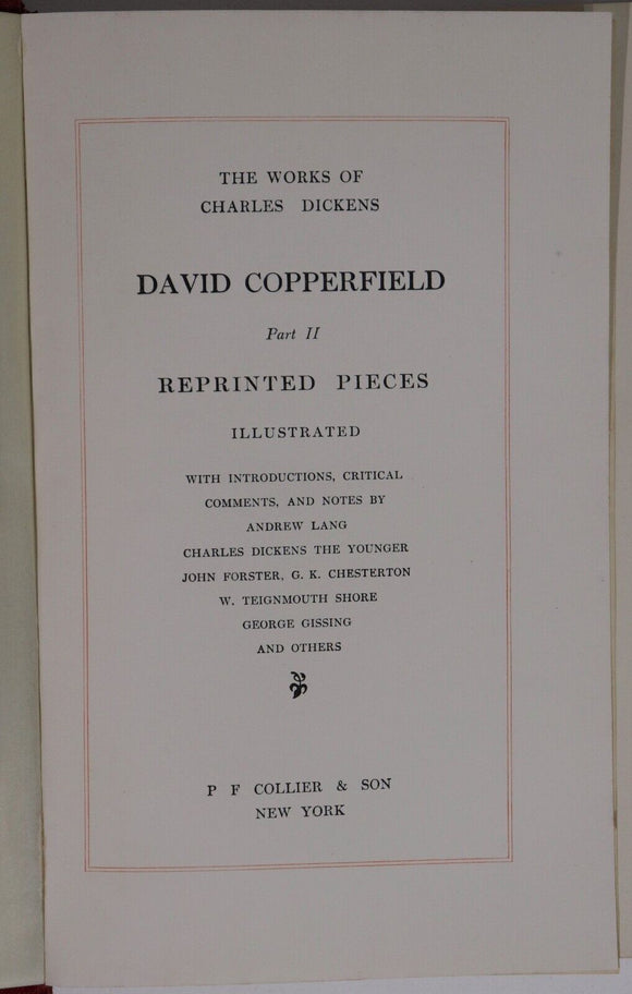 1911 2vol David Copperfield by Charles Dickens Antique British Fiction Book Set