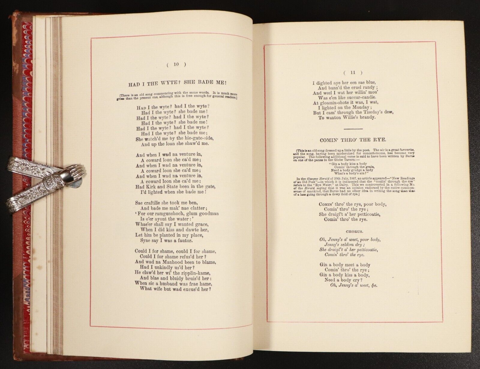 1887 2vol Poetical Works Of Robert Burns Antique History Book Set Leather Bind