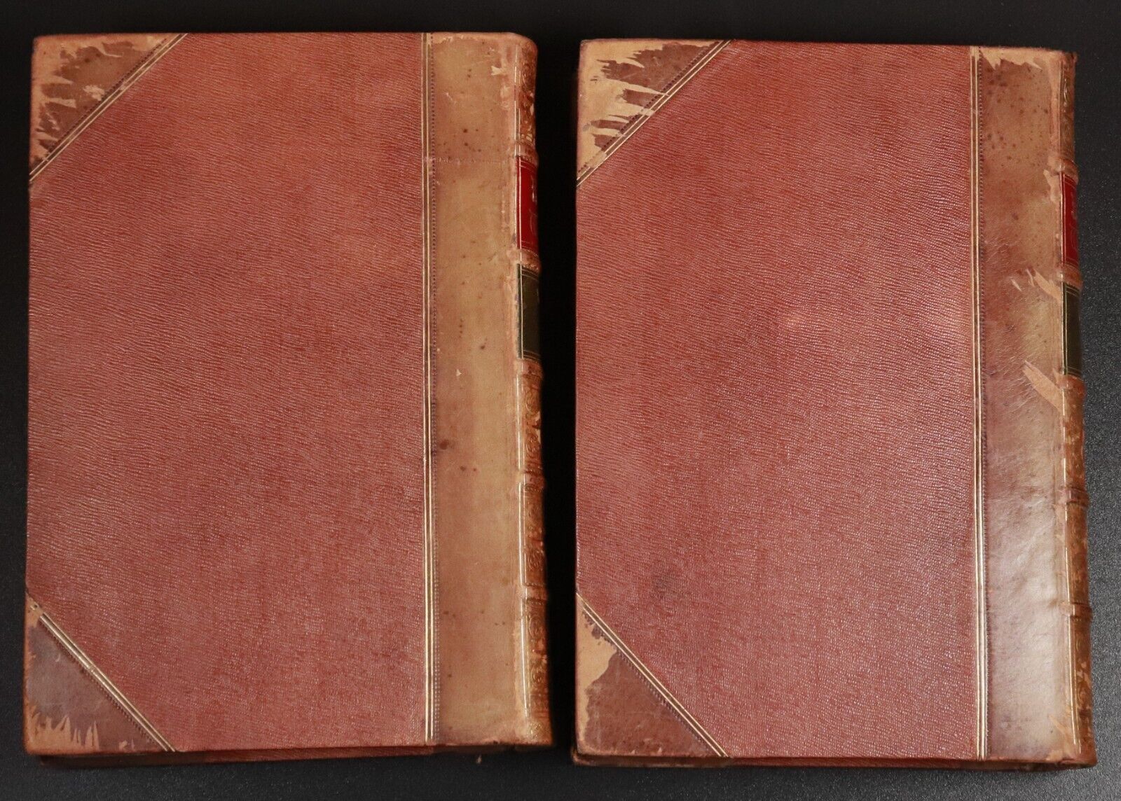 1887 2vol Poetical Works Of Robert Burns Antique History Book Set Leather Bind