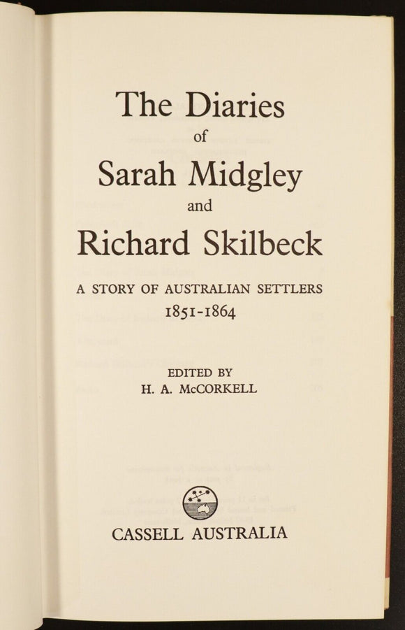 1967 Diaries Of Midgley & Skilbeck Story Of Australian Settlers History Book