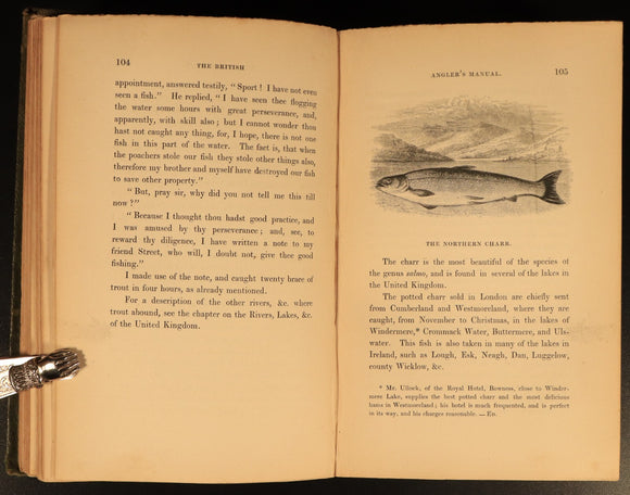 1848 The British Anglers Manual by TC Hofland Antique1st Edition Fishing Book