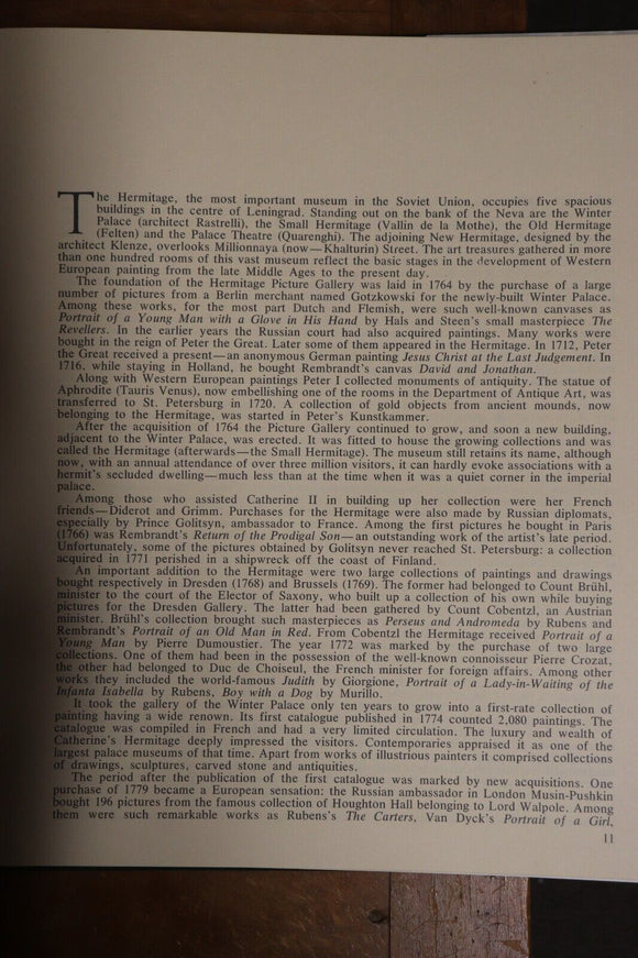 1981 The Hermitage: Russian Museum Art Collection Art History Book