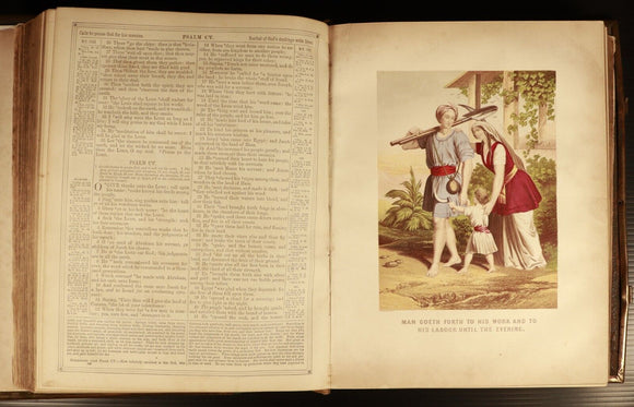 c1880 Brown's Self Interpreting Family Bible Large Antiquarian Illustrated Bible
