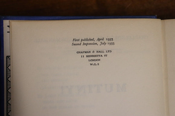 1933 Mutiny! by Charles Nordhoff Antique Australian Maritime History Book