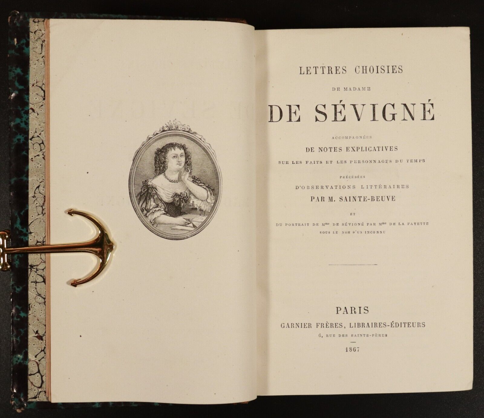 1867 Lettres Choisies De Madame De Sevigne Antique French Literature Book