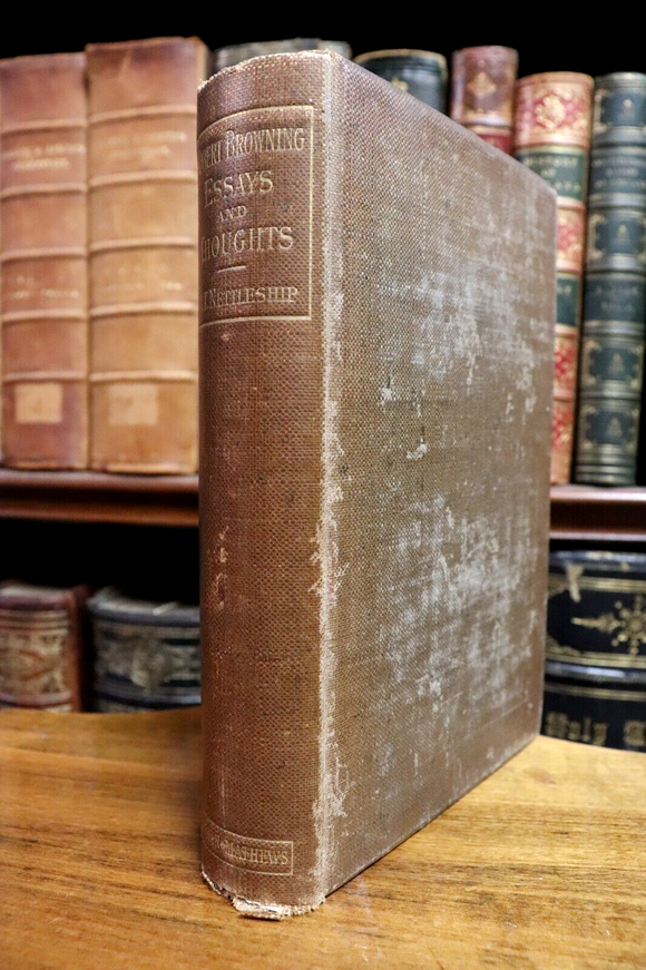 1890 Robert Browning: Essays & Thoughts Antique British Literature History Book