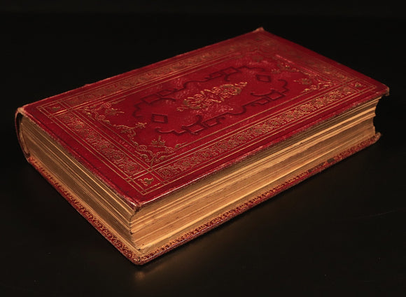 c1850 Poetical Works Of John Milton Paradise Lost Antique Poetry Book Leather