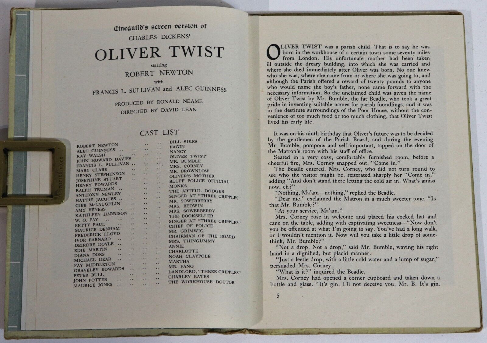 c1948 Charles Dickens' Oliver Twist by R. Thorndike Illustrated Movie Book