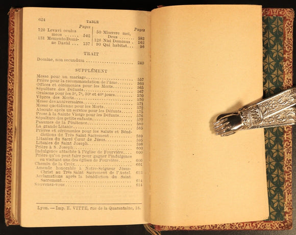 Paroissien Complet ou Heures A L'Usage Du Diocese De Lyon 1918 Antique Book