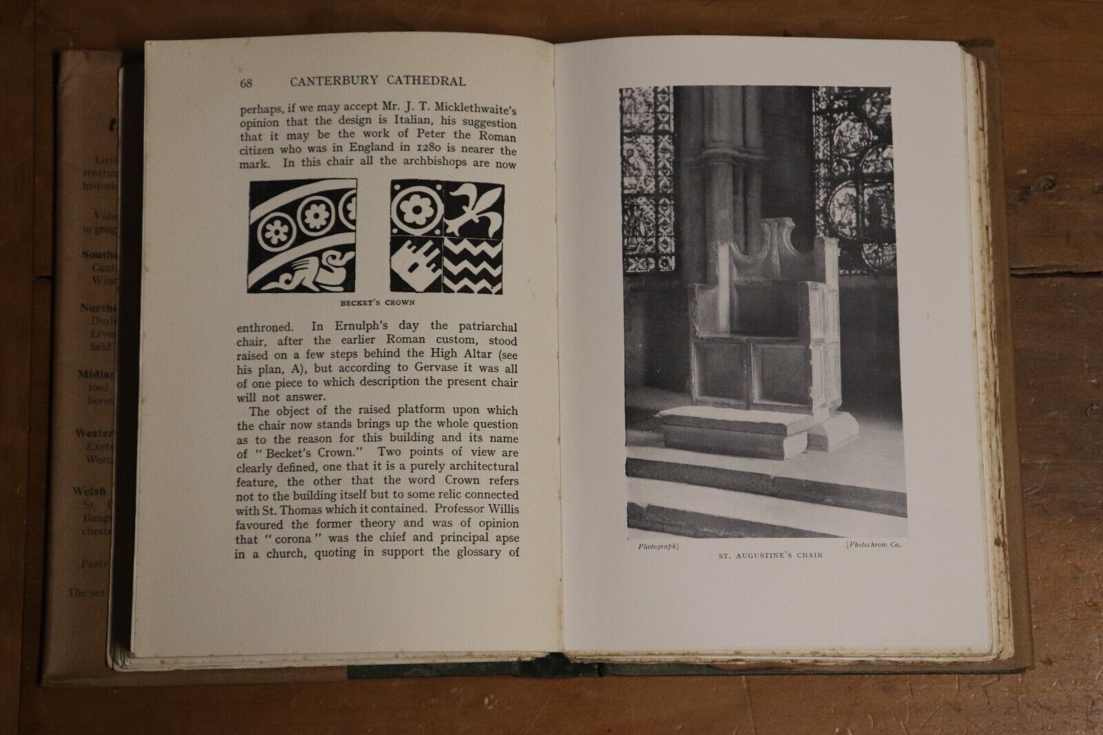 1923 Canterbury Cathedral by SA Warner 1st Edition Antique Architecture Book