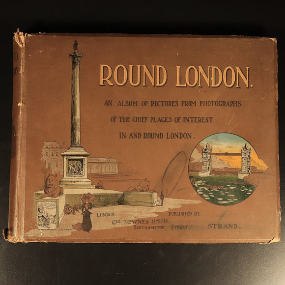1896 Round London Album Of Photographs Antique British History Book G. Newnes