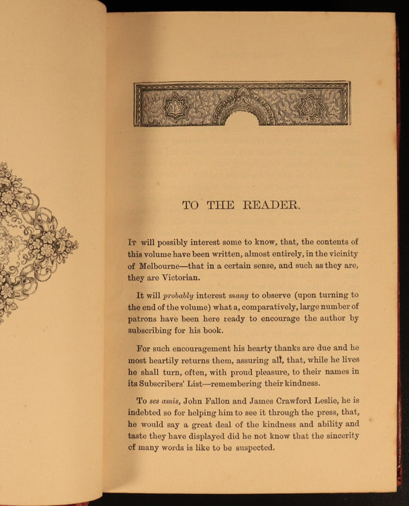 1873 Poetical Works Of Newton Goodrich Antiquarian Australian Poetry Book