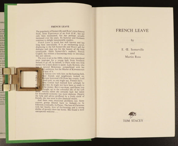 1973 French Leave by Somerville & Ross Vintage Irish Fiction Literature Book