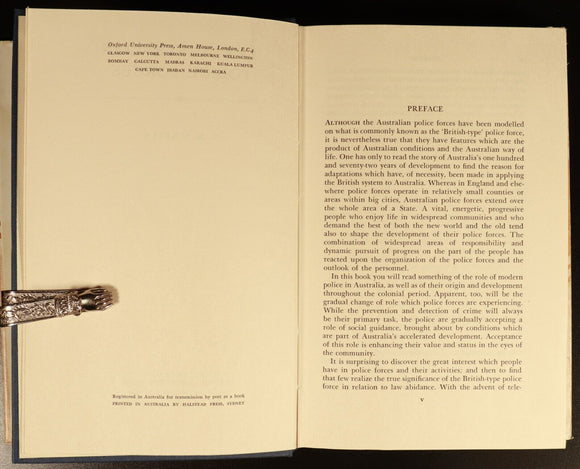 1960 The Australian Police Forces by G.M. O'Brien Australian History Book 1st Ed