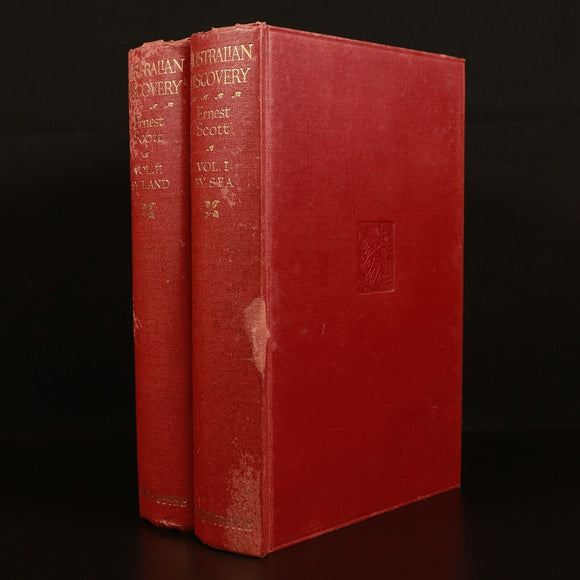 1929 2vol Australian Discovery by Sea & Land by E. Scott Antique History Books
