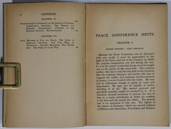 1919 Peace Conference Hints by Bernard Shaw 1st Ed. British Politics Book