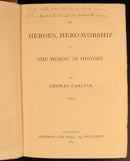 1872 On Heroes & Hero Worship by Thomas Carlyle Antiquarian History Book-5