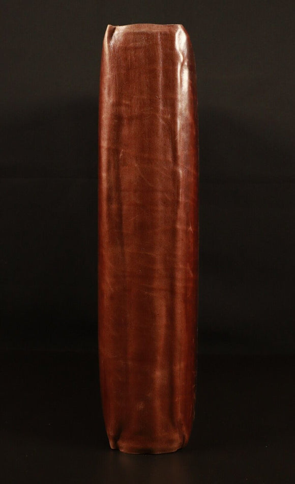 c1920 Antique Leather Photo Album Brass Clasp COOPER Family 54 Original Photos