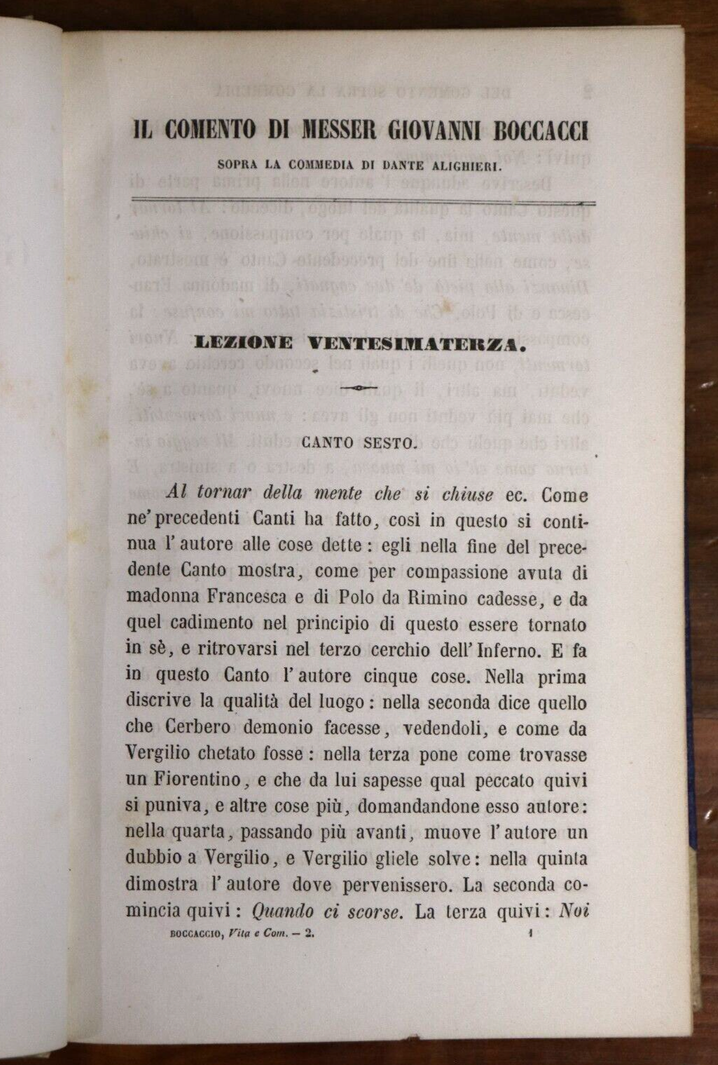 1863 2vol Il Comento Di Giovanni Boccacci Antiquarian Italian History Books