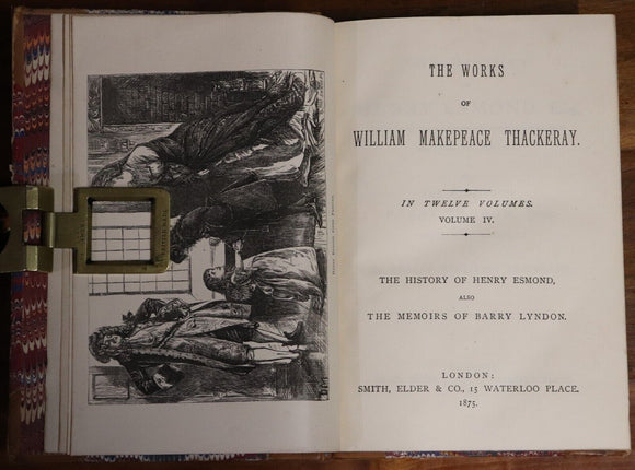 1875 The Works Of WM Thackeray Antique British Fiction & Literature Book