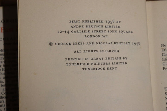 1958 East Is East by George Mikes Western vs Eastern Cultures History Book