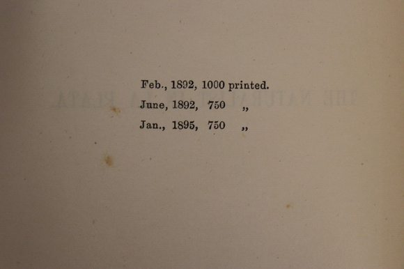 The Naturalist In La Plata by WH Hudson - 1895 - Antique Science & Nature Book