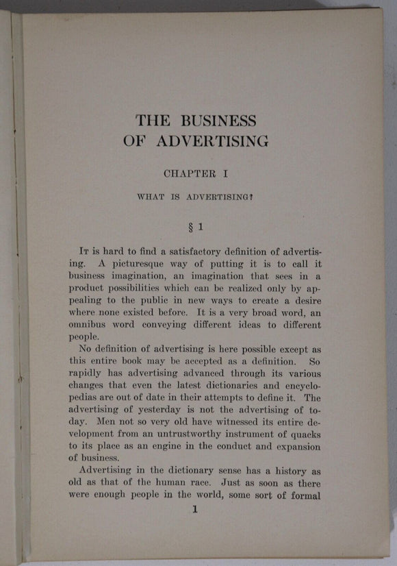 1915 The Business Of Advertising Antique Marketing & Promotion Reference Book