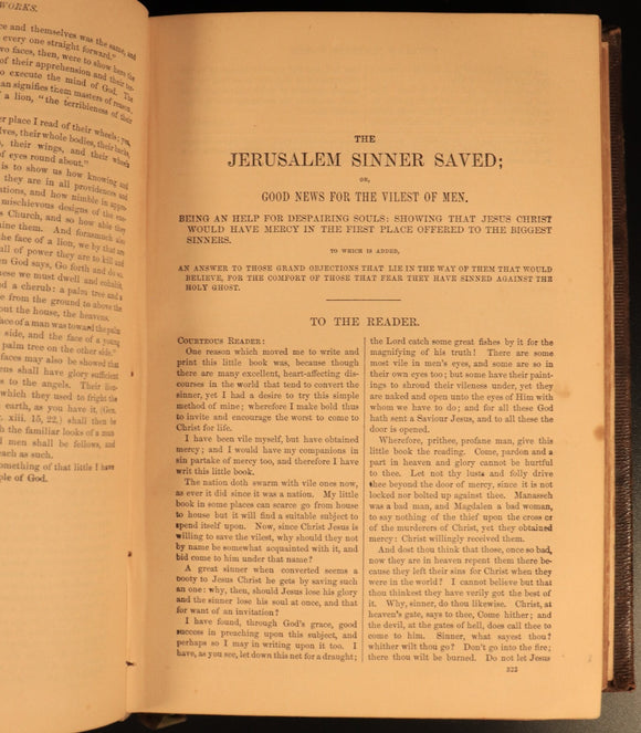 1877 Complete Works Of John Bunyan Antique Illustrated Christian Literature Book