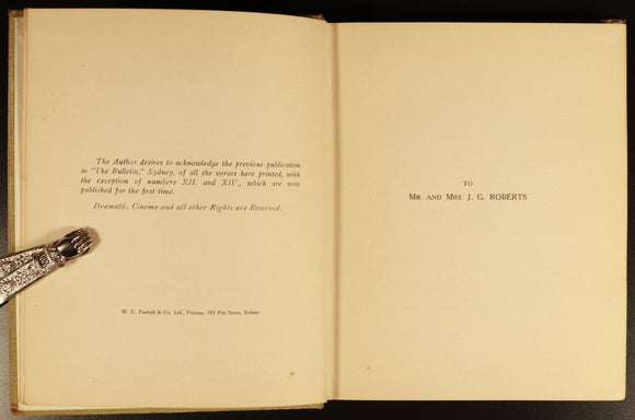 1918 Digger Smith & 1915 Sentimental Bloke CJ Dennis Antique Australian Books