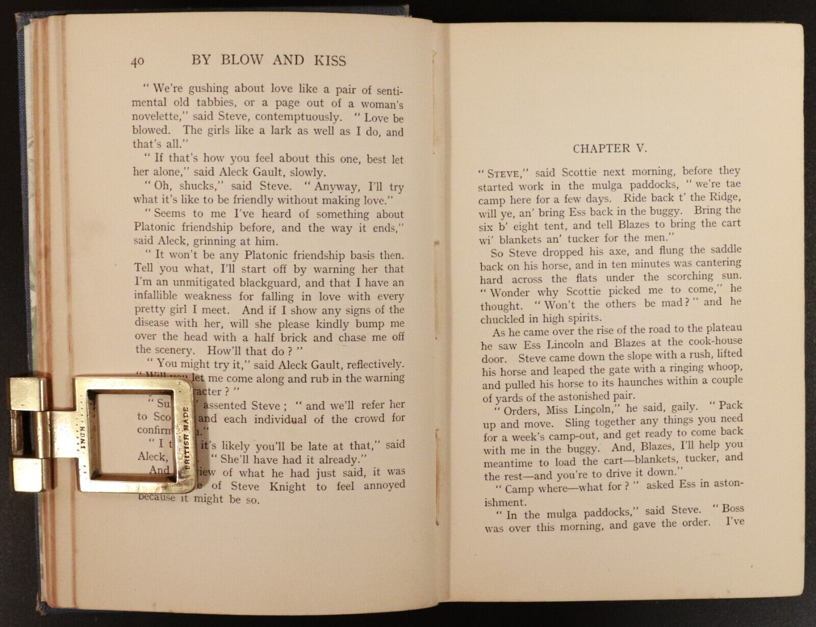 1914 By Blow & Kiss by Boyd Cable 1st Edition Antique Australian Fiction Book