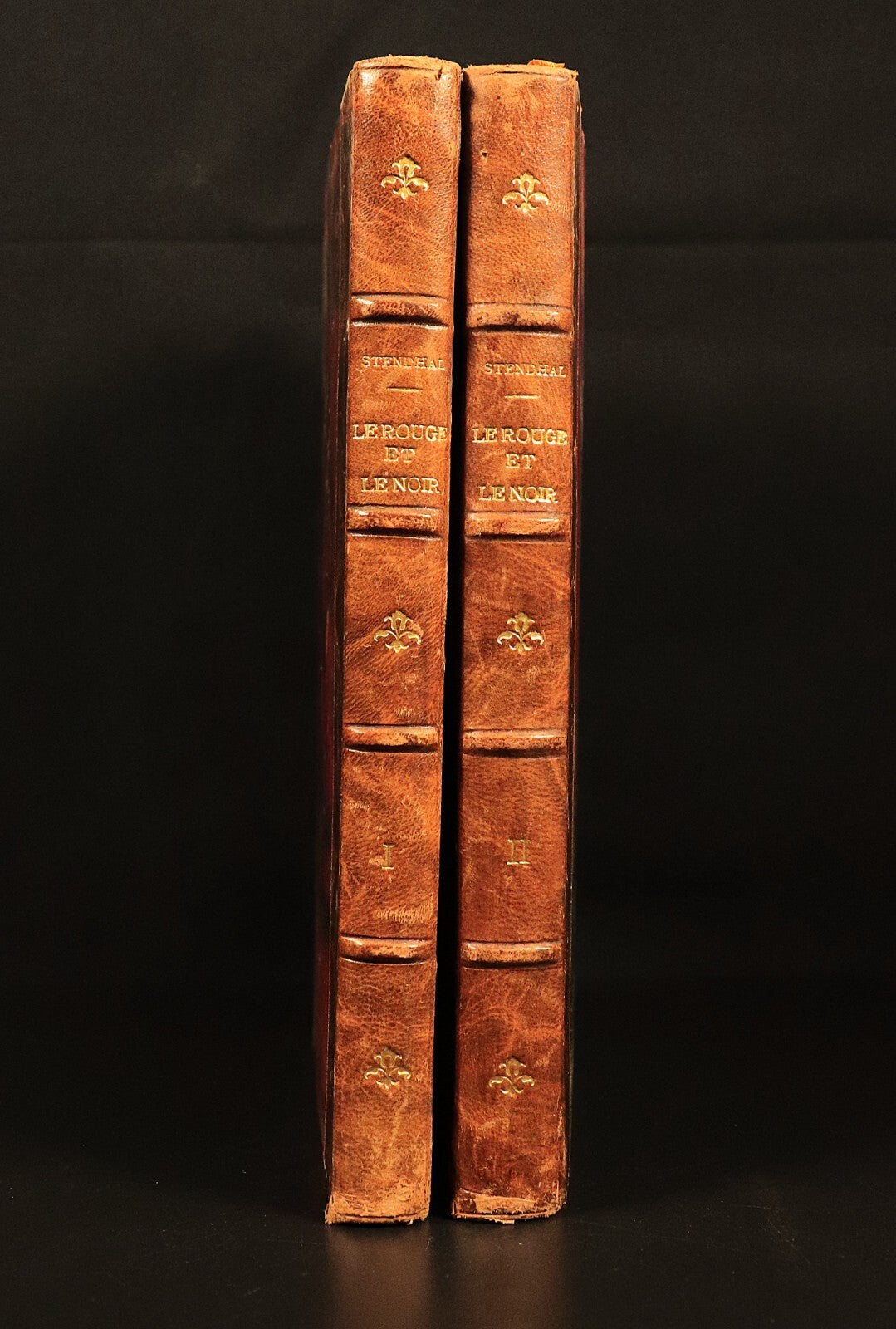 c1920 2vol Stendhal Le Rouge Et Le Noir Antique French Fiction Book Set