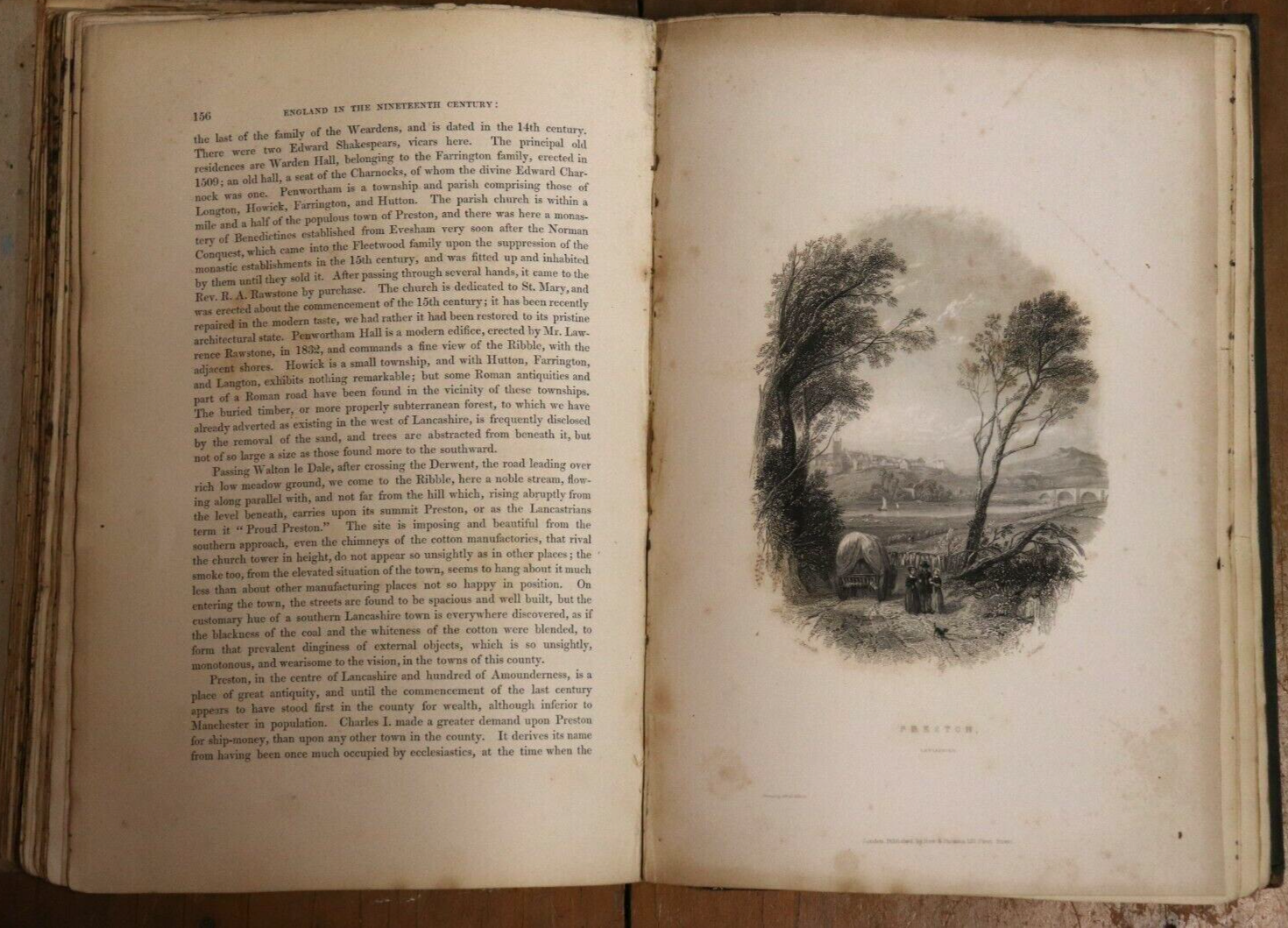 1842 An Illustrated Itinerary Of The County Of Lancaster Antique History Book