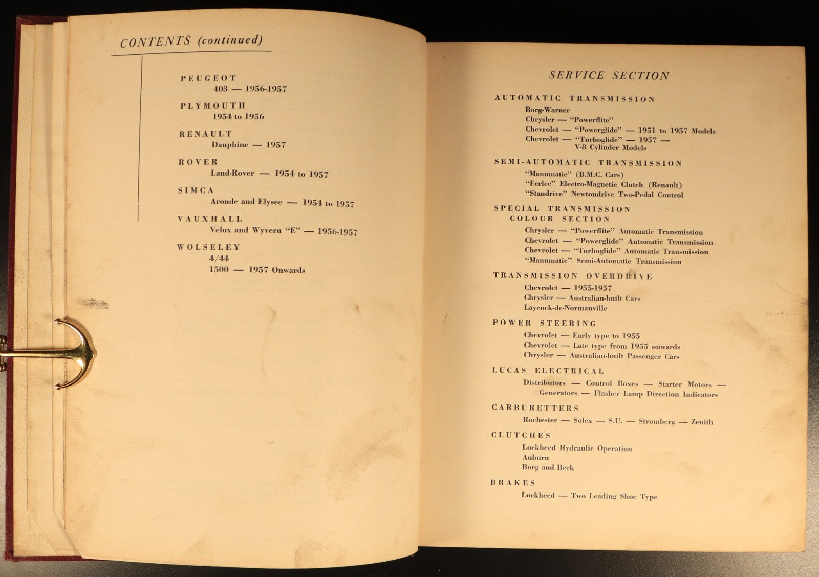 Autoserv Book II Service Manual 1958 Vintage Automotive Reference Book FE Holden